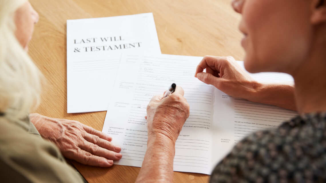 Estate planning documents on a desk