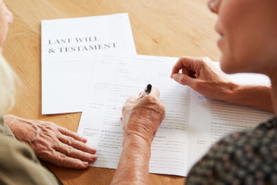 Estate planning documents on a desk